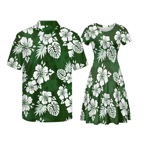 Image of AFPANQZ Couple Matching Outfit Casual Men's Button Down Shirt or Short Sleeve Summer Sundresses Dresses for Women 2026