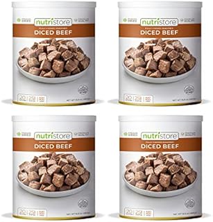 Nutristore Freeze Dried Beef Dices | 80 Large Servings | Premium Quality | USDA Inspected | Amazing Taste | Perfect for Camping | Survival Food