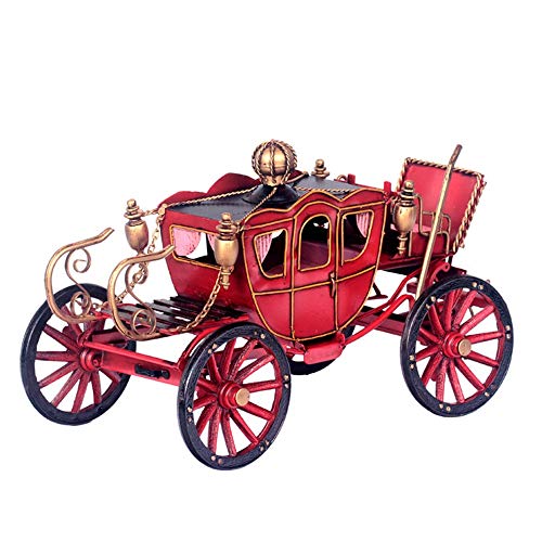 Kuntesetty Modell Kutsche Tischdekoration - Rotes Eisen Modell 34cm, Vintage Design