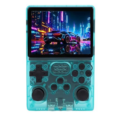 Tangxi Consola de Juegos Portátil, Consola de Juegos Retro, Capacidad de Almacenamiento de 256 GB, Conector para Auriculares de 3,5 Mm para Entretenimiento Diario (Verde Transparente)