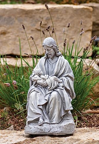 Joseph's Studio by Roman, 15.5" H Jesus Holding a Baby Garden Statue, Religious Outdoor Decor