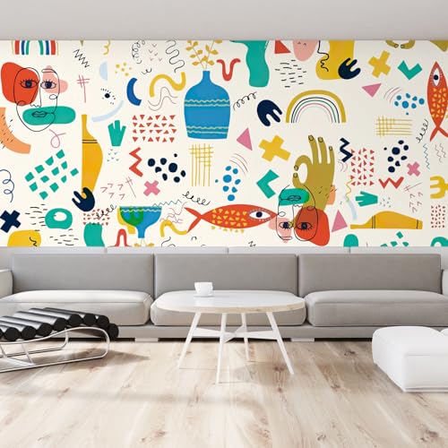 MUDECOR Wall Mural Eclectic Abstract Art and Geometric Colorful and