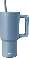 Vista 55 de Simple Modern - Vaso de 30 onzas con asa y tapa con pajita, taza de viaje de acero inoxidable aislada compatible con portavasos, colección Trek