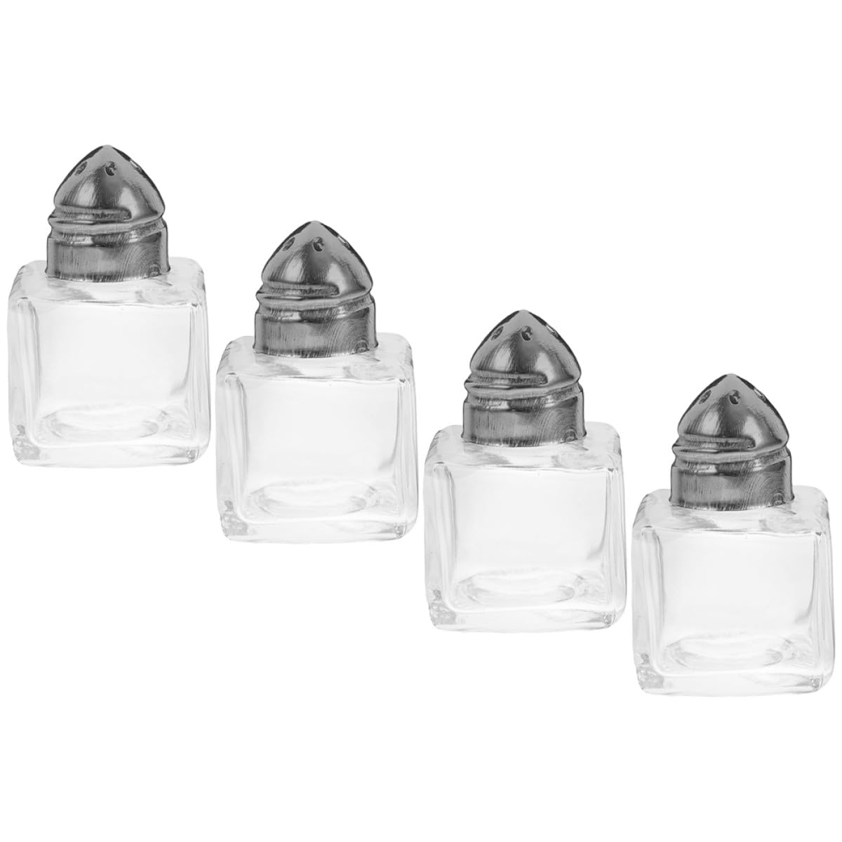 Ensemble de 4 Salières Miniatures en Verre Trous, Légères et Incassables, Cuisine et Activités Extérieures