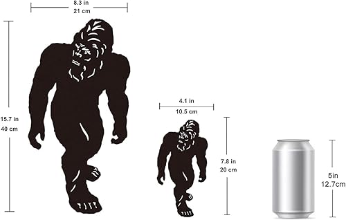 Miniatura 5 de TT & MM Bigfoot - Juego de 2 estacas de metal para decoración de patio, regalo de Sasquatch de pies grandes para hombres y mujeres, estatuas de