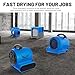 BSMTEK Air Mover Blower Fan, Industrial 1/3HP 1200CFM Monster Floor Blower Carpet Dryers - 3 Speeds Switch, 4 Adjustable Angles, 10FT Long Cord, Stackable - 2026 Upgraded