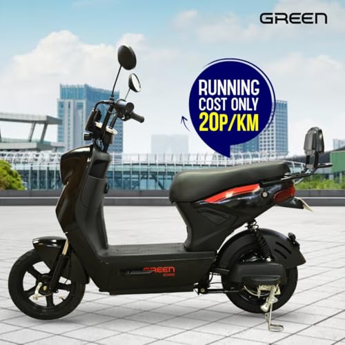 Image of Green Sunny Low Speed Electric Scooter Non RTO 40KM Range with Portable Charger (Black)