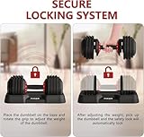 Adjustable Dumbbell 55LB Dumbbells Weight, 10-in-1 Weight Dumbbell with Anti-Slip Metal Handle and Bicep Supports for Comprehensive Full Body Strength Training