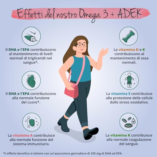 Omega 3 VEGAN | + Vitamina D3, K2, E, A | DHA + EPA | con olio di alghe Premium Life’s™ OMEGA Pressato a Freddo | Vitamine ADEK | 60 capsule vegane | Vegavero® - 5