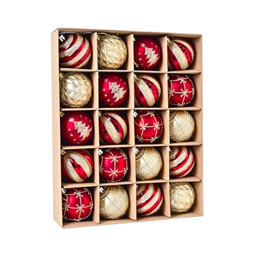 クリスマス ボール オーナメント SVNVIOZ 北欧風 20個セット 6㎝ レッド ゴールド ボール クリスマスツリー 飾り 豪華 多種類 おしゃれ デコレーション