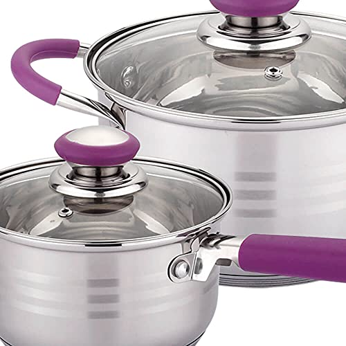 Gridinlux-Set-de-Cocina-Elite-Chef-Hannover-8-Piezas-4-Tapas-de-Vidrio-Templado-Acero-Inoxidable-con-Encapsulado-Reforzado-Base-Multisuperficie-Morado