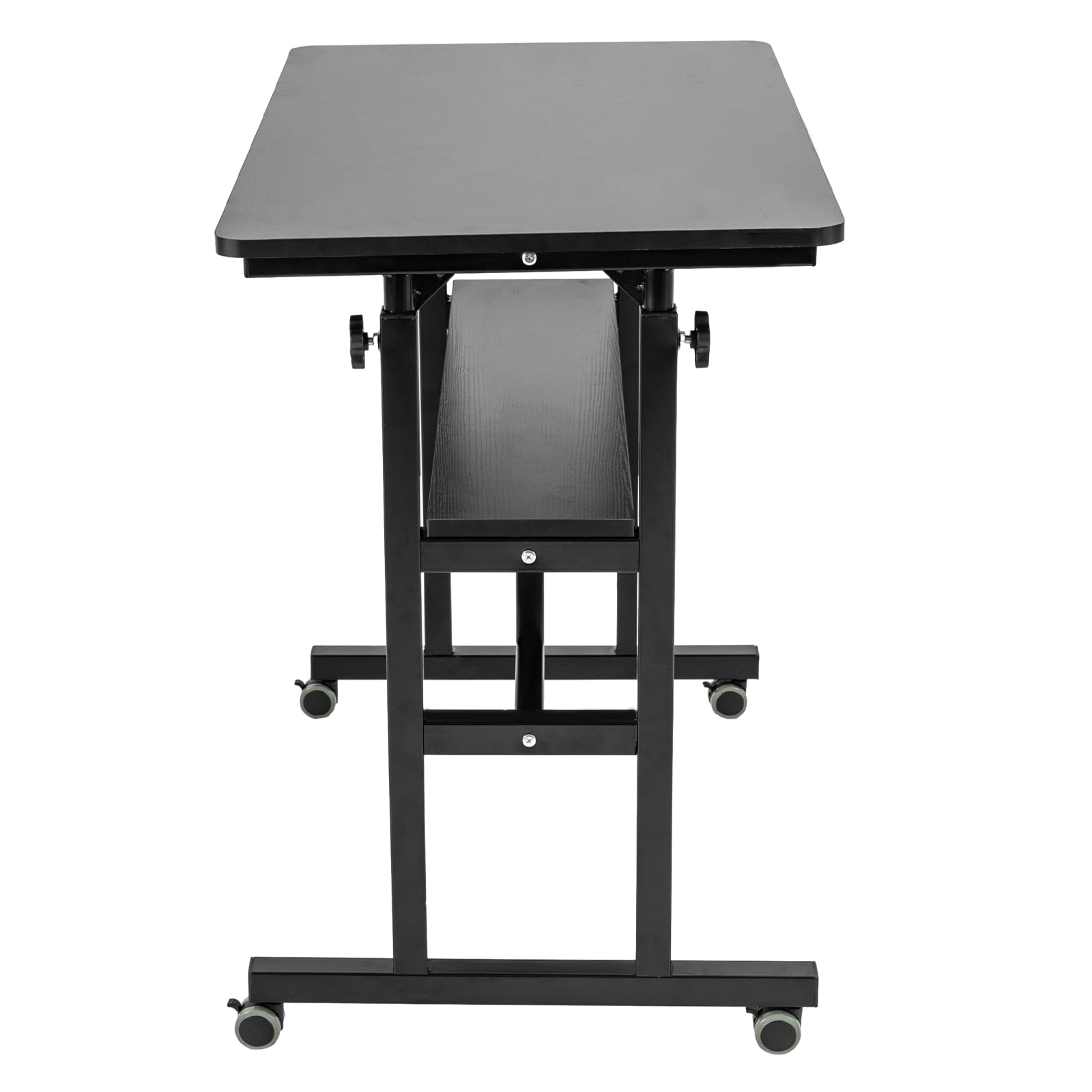 DYNAMI Mobile Standing Desk with Storage Shelf Height Adjustable Computer Workstation Stand Up Work Station Sit or Stand — view 9
