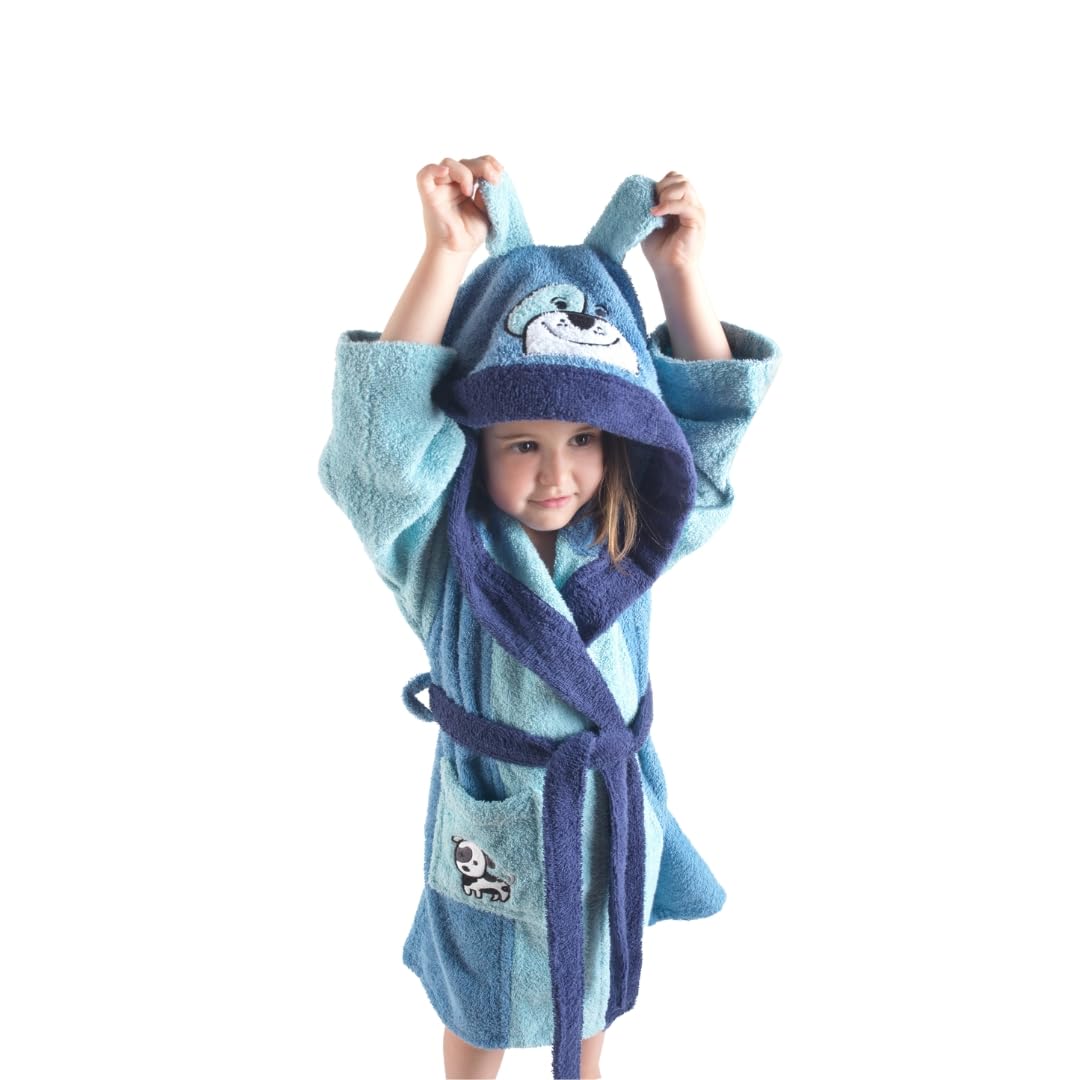 Top Towel - Peignoir Enfant Garçon et Fille Tigre en Coton 100% | Éponge Douce et Absorbante Certifiée OEKO-TEX® 450 g/m² | Avec Capuche, Poches et Ceinture – Idéal pour Bain ou Piscine – 4 Ans