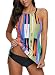 AlvaQ Women's Lace Detail V Neck Two Pieces Swimsuits Tankini (S-XXXL)
