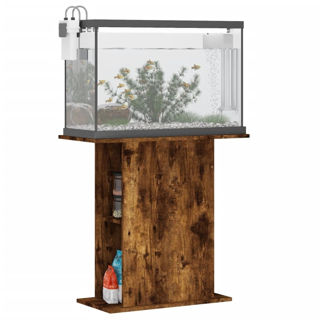 Homgoday Aquariumständer Aquarium Unterschrank Aquarium Tisch Aquarien Schrank Aquarienunterschrank Terrarium Schrank Räuchereiche 36x75x72,5 cm Holzwerkstoff