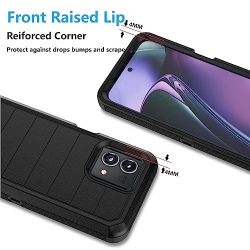 Njjex Rugged Case for Moto G Stylus 5G 2023, for Motorola G Stylus 5G 2023 Case with Belt Clip Holster, Built-in Screen Protector Heavy Duty Locking Swivel Holster Kickstand Hard Phone Cover [Black] - Thumbnail 7