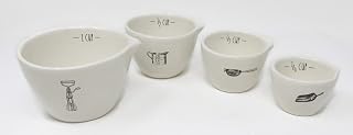 Rae Dunn 4 Piece Set Icon Ceramic Pottery Measuring Cups By Magenta