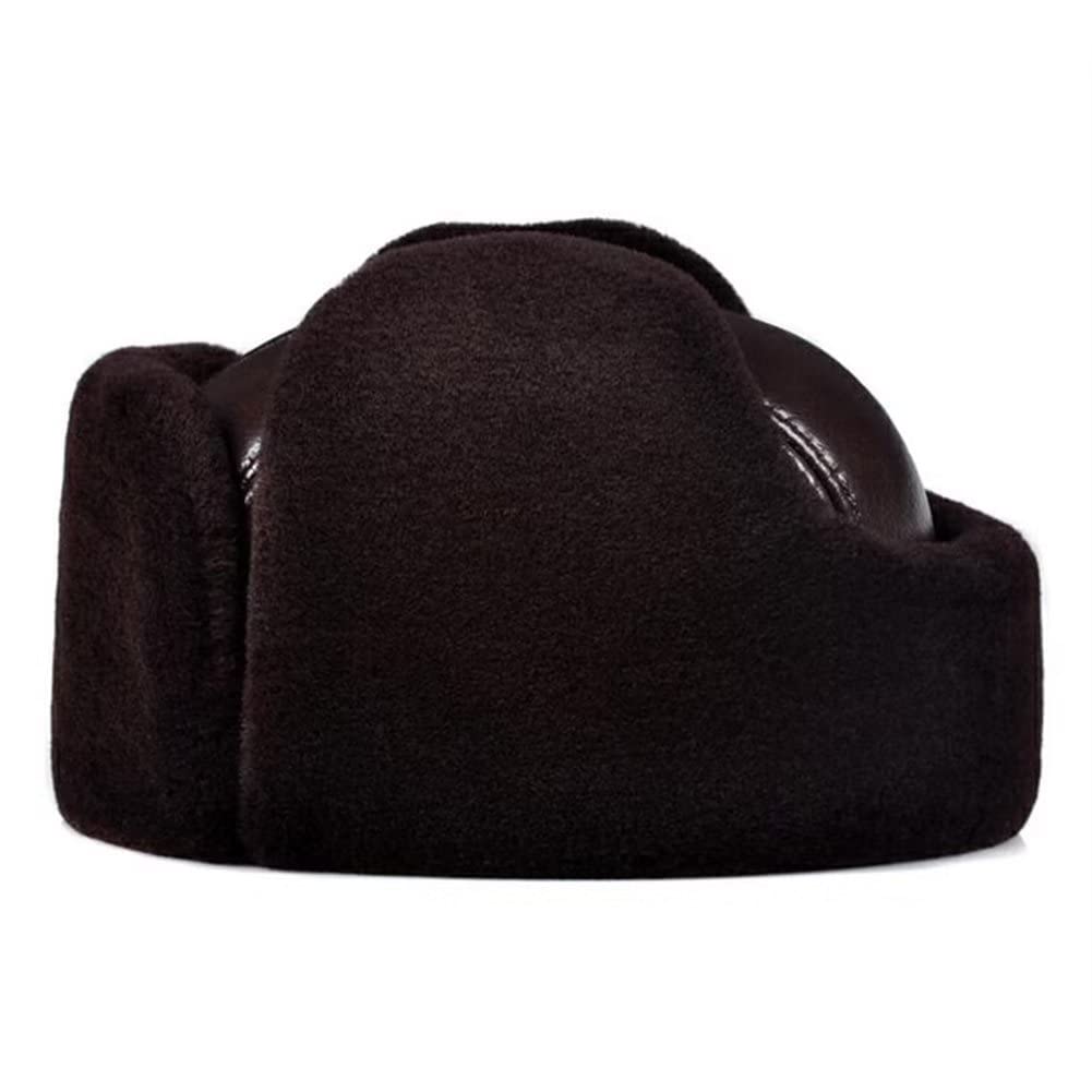 Czapka Zimowa Męska,Ciepła Czapka Z Nausznikami,Rosyjska Czapka Dla Taty,Dziadka,Gospodarstwa Domowego,Czarna-Xxl(Brązowy-Duży)