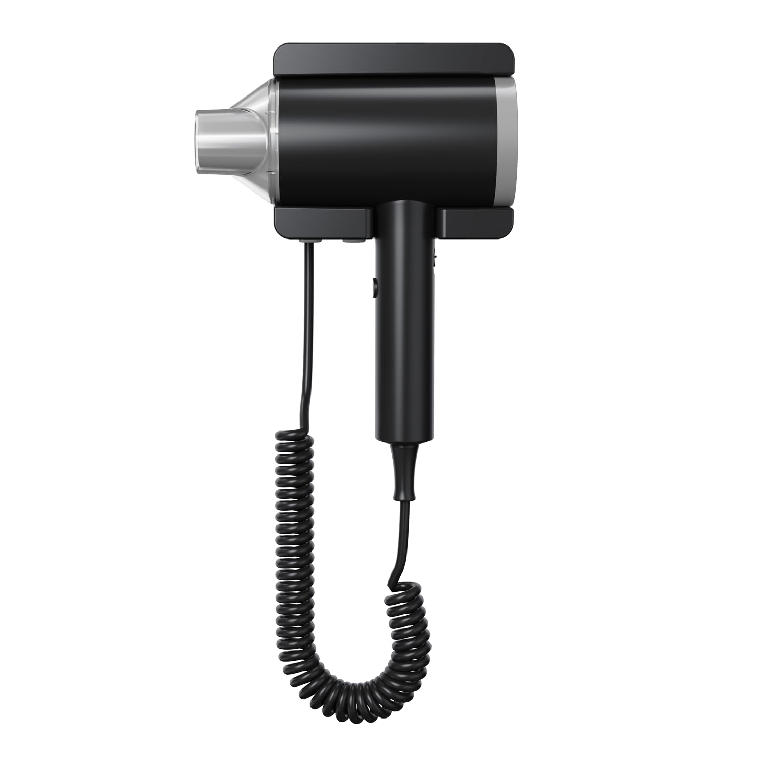 Potente Secador de Pelo de Pared 1875W con Interruptor de Seguridad,Elegante Secador de Cabello de Pared con Soporte para Baño,Hotel y Hogar (negro)