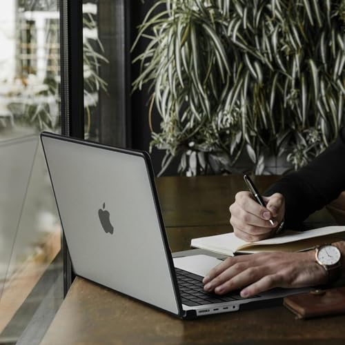 Image of Meyaar Anti-Cracking Hard Shell Case Compatible with MacBook Air 15 inch M4 2025 2024 2023 Release A3241 M3 A3114 M2 A2941 Anti-Fingerprint Soft TPU Bumper (Frosted Clear)