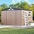 MXV 10 x 8FT Outdoor Storage Shed, Metal Garden Shed with Windows, Double Lockable Doors & Sloped Roof, Magnetic Solar Lamp, Waterproof Tool Sheds for Backyard Garden Patio Lawn, Brown