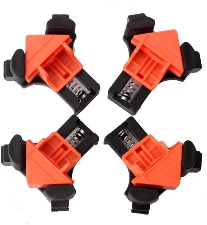 WANGCL 4PCS 90Degree Right Angle Corner Clamps DIY Wood Hand Tool Positioning Tool for Woodworking, Drilling and Cabinet Making