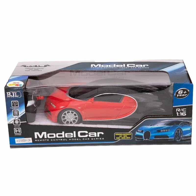 Radio Controlled Car, Remote control cars 1:16 scale, Bugatti Chiron car with remote and charger, Red and Black