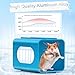 PeSandy Hamsters Cooling Tunnel, Hamsters Instant Cooling Metal House, Aluminum Hanging Hideout Toys for Small Animals Dwarf Hamster Syrian Hamster Leopard Gecko (Blue, 4.7x2.7x2.7 in)