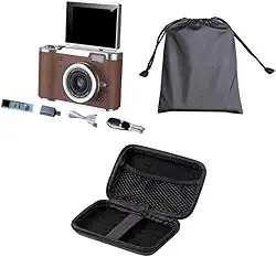 Câmera Digital de 48 MP com Digital de 8x para Estudantes E Iniciantes, Cor Marrom Dia de ação de Graças