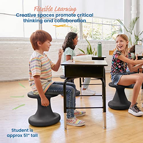 Image of ECR4Kids Twist Wobble Stool, 14in Seat Height, Active Seating, Black