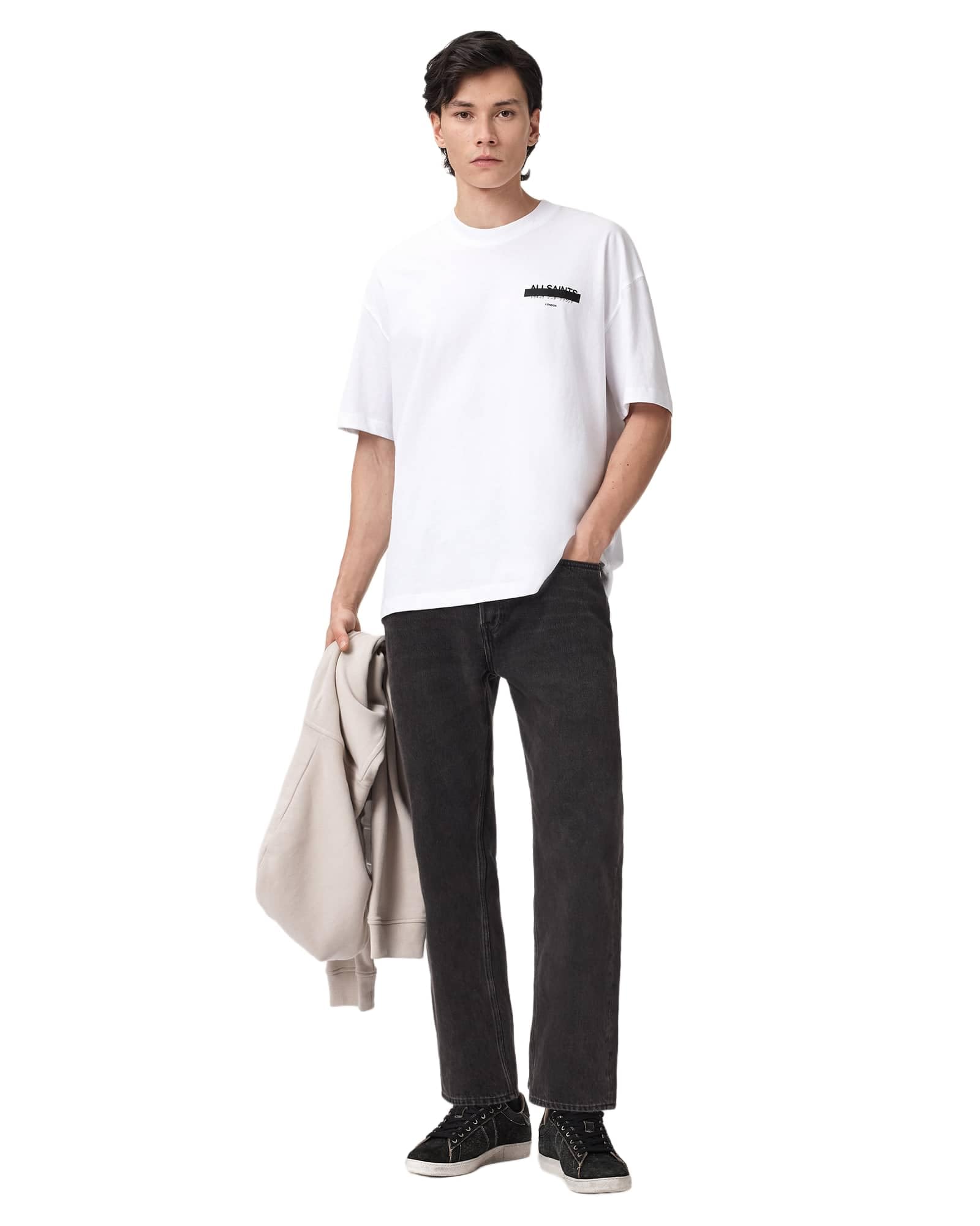 Allsaints Redact Short Sleeve Crew Neck Shirt Redact - Maglietta Girocollo a Maniche Corte Uomo