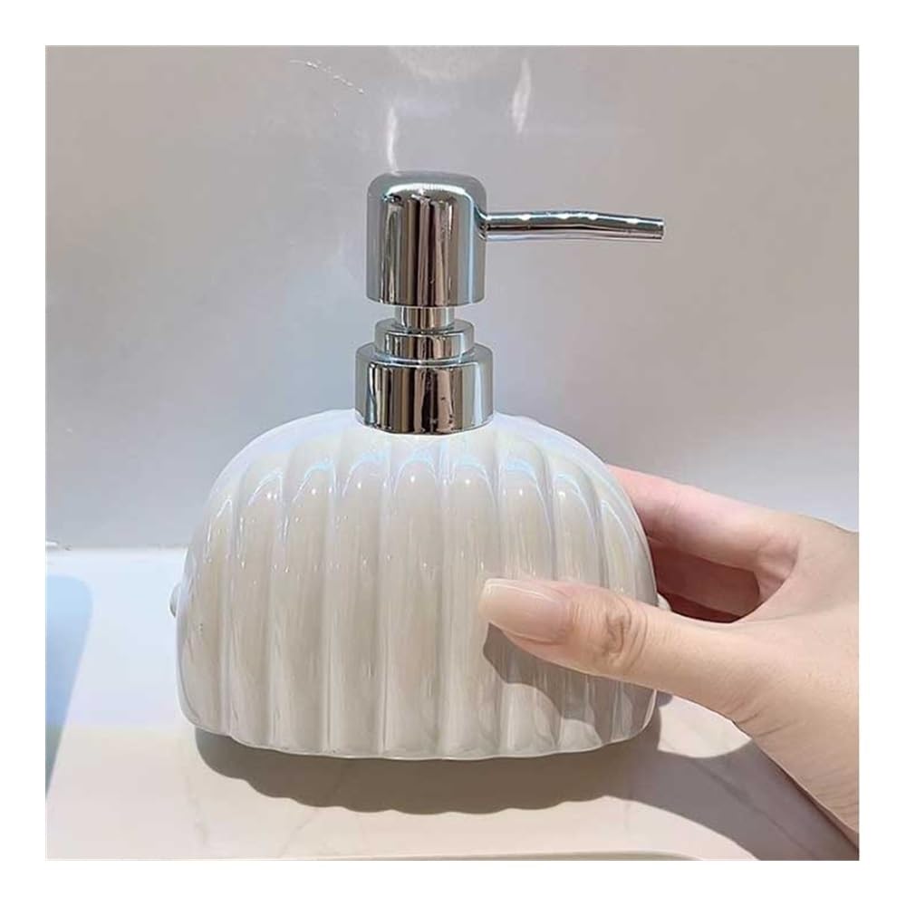 Seifenspender mit Pumpe, Rosa/Weiß, 350 ml, Seifenspender für Zuhause und Hotel, für die Küche, Spender für Handseife, Waschmittel, Duschgel
