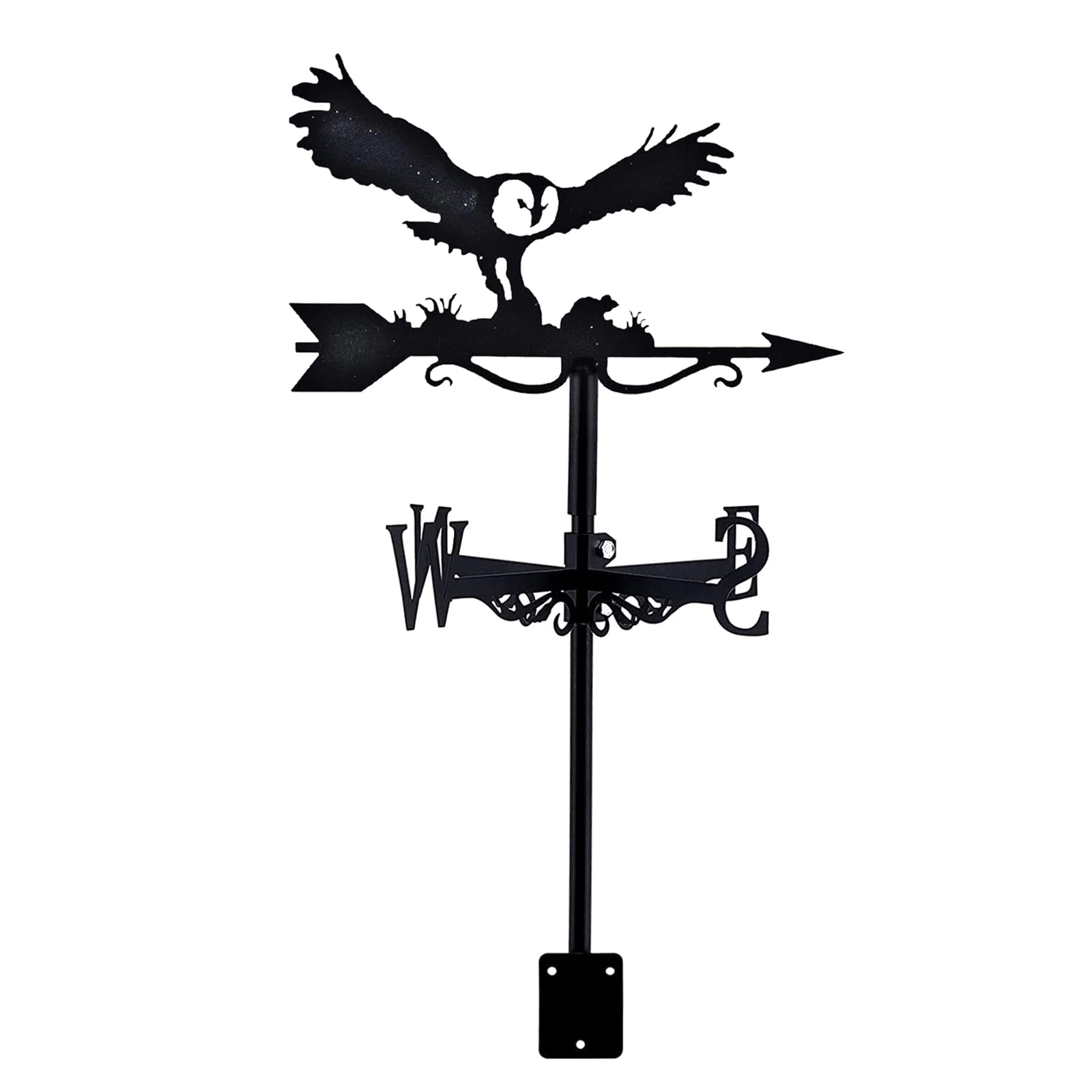 WIQUYBML Exquisite Weathervanes for Cupolas Metal Weather Vane with Honeybee Shaped, Garden Stake Wind Yard Roof Direction Indicator Weathercock-owl