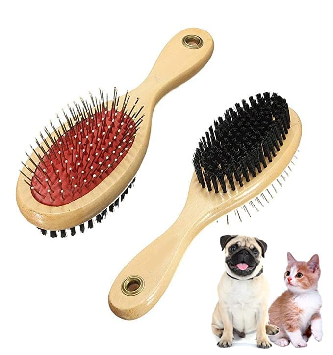 RvPaws Combo 2 in 1 Wooden Dog Brush Double Sided | Pets Grooming Wooden Brush for Massaging Bathing and Hair Removal for Dogs & Cats Sort and long hair (B0C1S9DVM8) Amazon Price History, Amazon Price Tracker