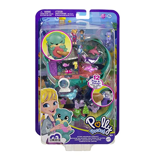 Polly Pocket Compact Playset, Otter Aquarium With 2 Micro Dolls & Accessories, Travel Toys With Surprise Reveals #TOP5