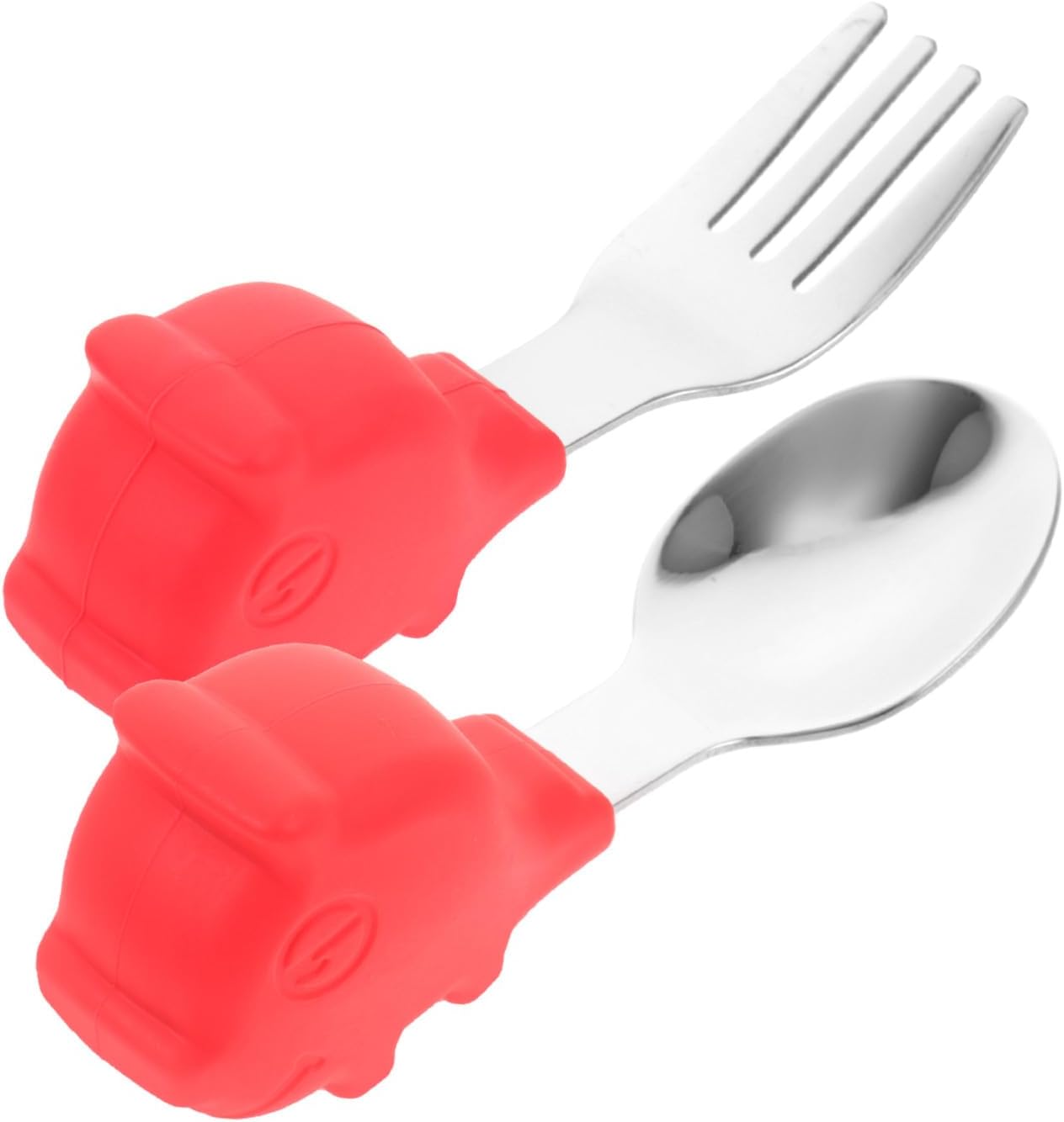 1Set Stainless Steel Fork and Spoon Set Utensils for Self Feeding and Dining Tools for Boys and Lightweight and Easy to Carry