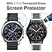 valkit Compatible Gear S3 Frontier/Galaxy Watch 3 45mm Bands,22mm Stainless Steel Solid Wrist Band Metal Bracelet +Screen Protector for Gear S3 Frontier/Classic/Galaxy Watch 46mm, Sliver/Black+Black