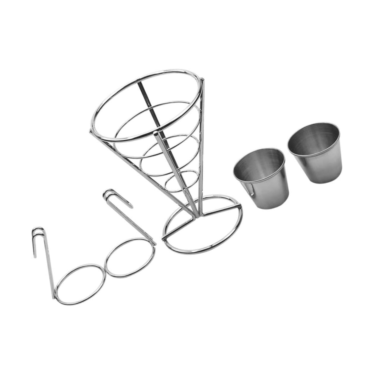 Cabilock Set Iron Art French Fry Stand Cone Baskets Car French Fries Cup Restaurant Serving