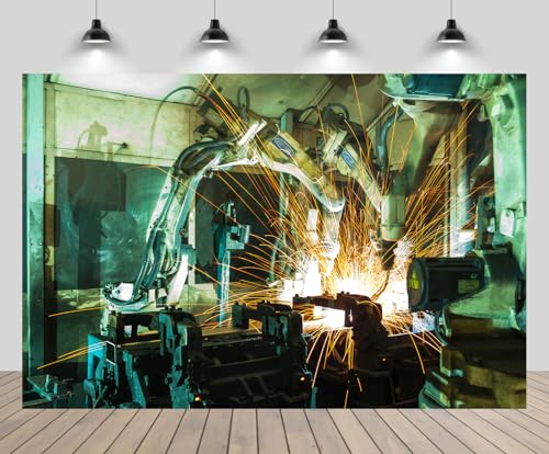 CHNYWORK 7x5ft Welding Machine Backdrop Automotive Parts