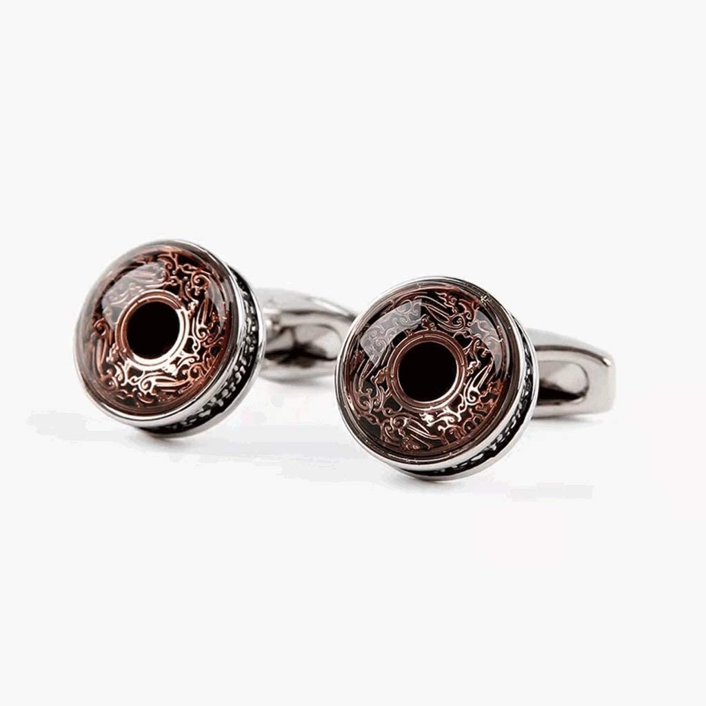 CCBUY Gemelli da Uomo Stile Elegante Gemelli da Camicia Vintage Gemelli da Uomo Rotondi in Oro Rosa Motivo Gemelli da Sposa Accessori per Bottoni Abbigliamento Accessori Moda