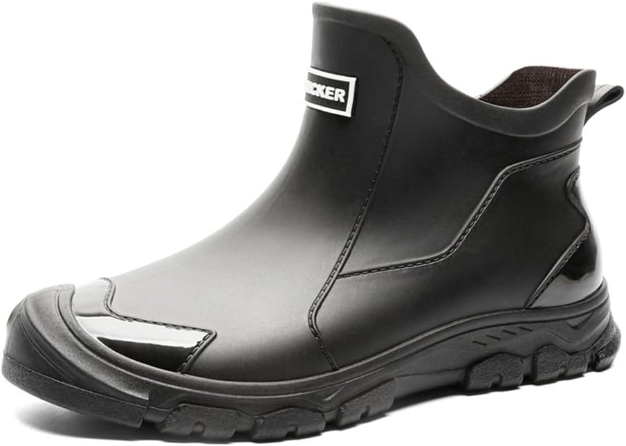 Rojeam Womens Mens Rain Boots Waterproof Chelsea Shoes Outdoor Walking Water Shoes Ankle Boots