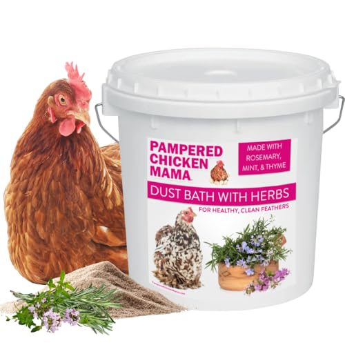 Pampered Chicken Mama Herbal Dust Bath for Chickens for Clean Feathers (8 pounds) | Natural Poultry Supplies for Chicken Coops (8 pounds)
