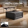 mopio Blake Lift Top Coffee Table with Storage, Modern Farmhouse Square Wood Center Coffee Table with Easy Lifting Top, Chamfered Edge & Soft Closing (Black Oak)