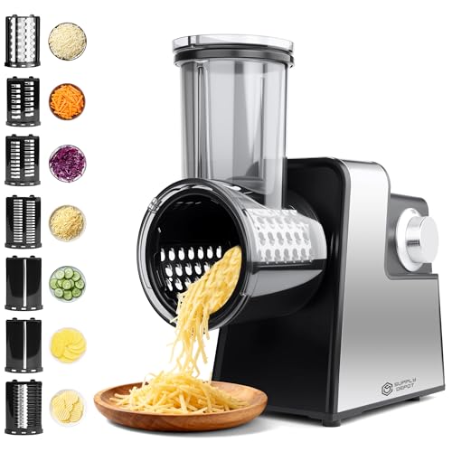 Electric Cheese Grater 7-in-1 Stainless Steel Salad Maker