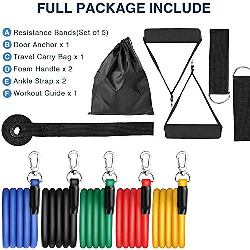 Kit Extensor Elastico Extensores 11 Pecas Exercicio Musculacao Fitness Pilates