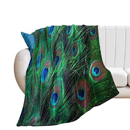 Couverture paon rustique 101x127 cm jeté de lit faune sauvage