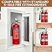 NUWJBYE Semi-Recessed Fire Extinguisher Cabinet, Industrial Wall Mount Enclosure with Handle Door – for 10 lb Dry Chemical Extinguisher, Heavy-Duty Architectural Safety Cabinet