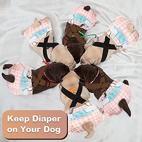 2 Pieces Dog Diaper Suspenders Suspenders For Female Dog Diapers Pet Diaper Suspenders Female Male Puppy Suspenders Belly Bands Small Medium And Large Dogs Diapers Dress (S,Brown, Black) #TOP1