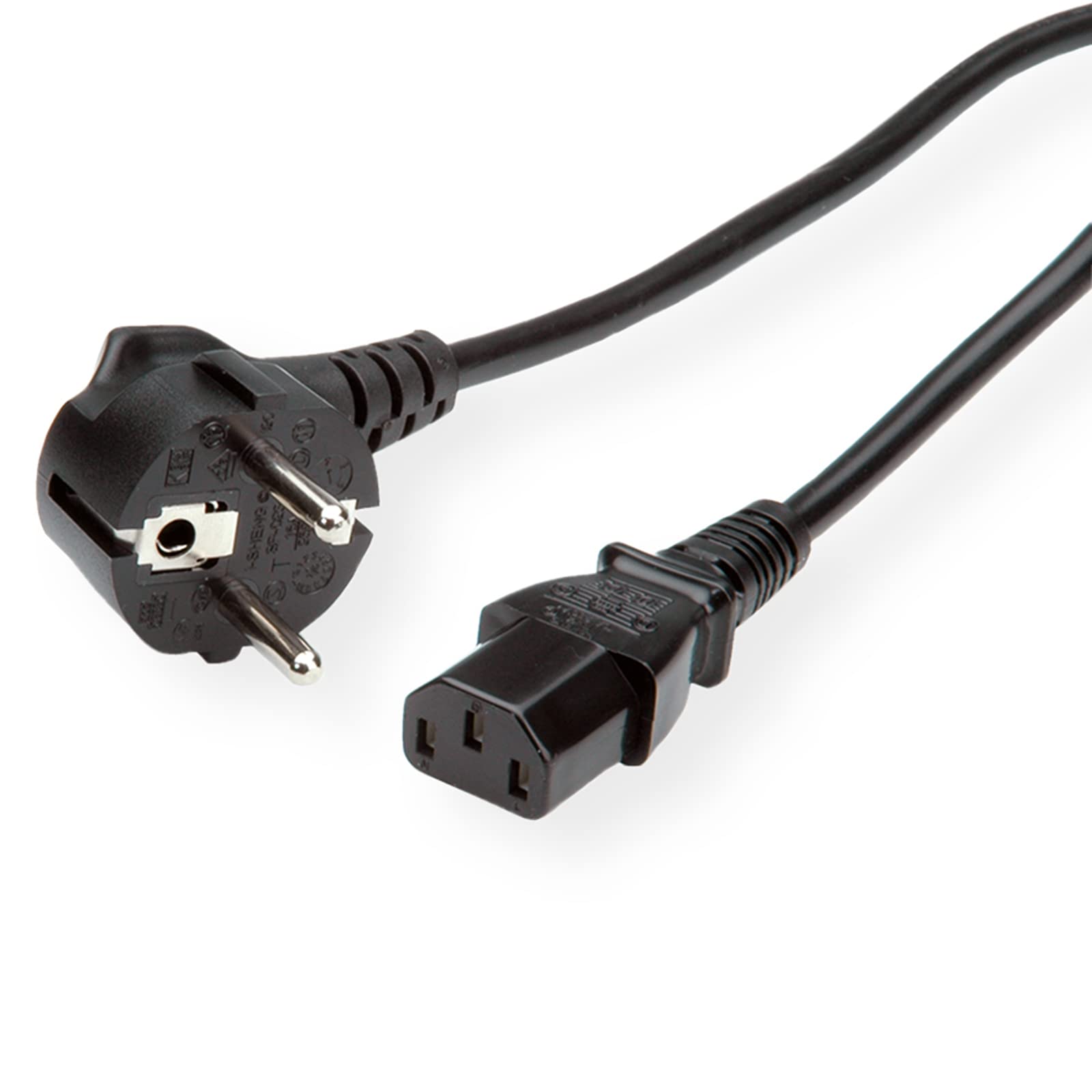 VALUE Netzkabel, gerade IEC-Buchse, schwarz, 1,8 m