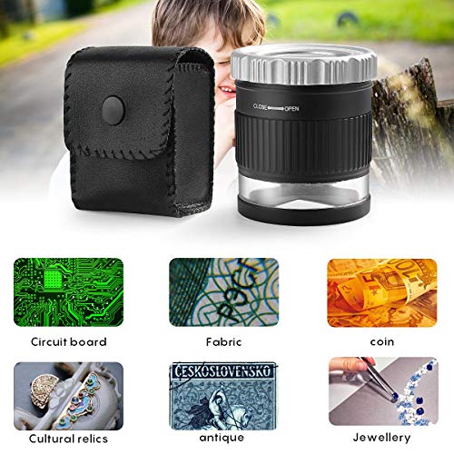 Amoper XW-MCSP43 30X Loupe Magnifier,Adjustable Focal Length Magnifier,Foldable Jewelry Magnifier Glass For Textile Optical,Embroidery,Circuit Board,Coins,Etc. thumb #6